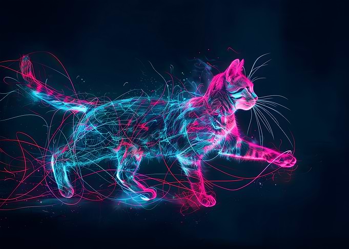 Neon Cat Art