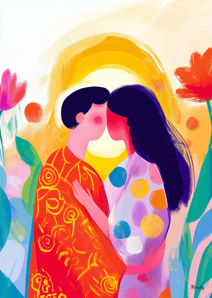 Vivid Fauvist Vision of The Kiss