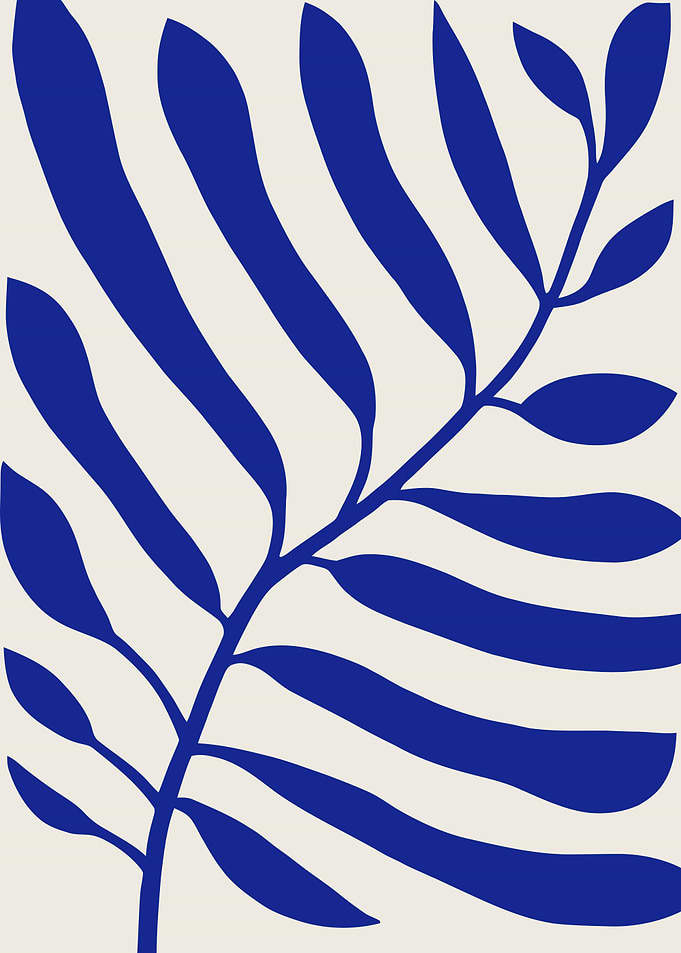 Blue Leaf Silhouette