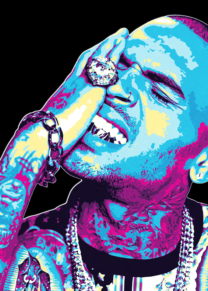 Chris Brown Pop Art Portrait