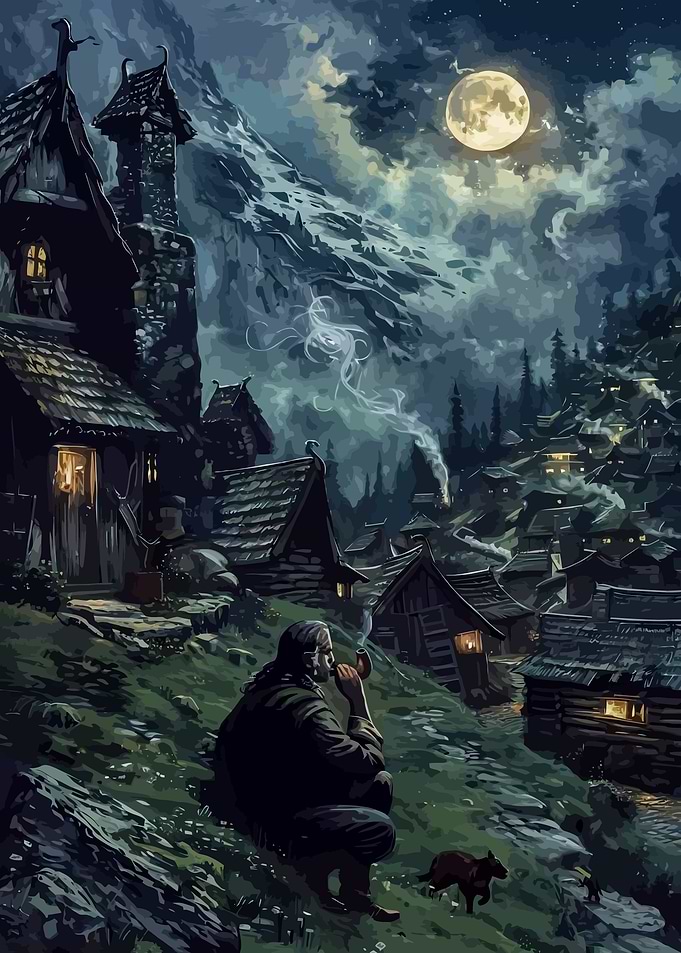 Nighttime Village