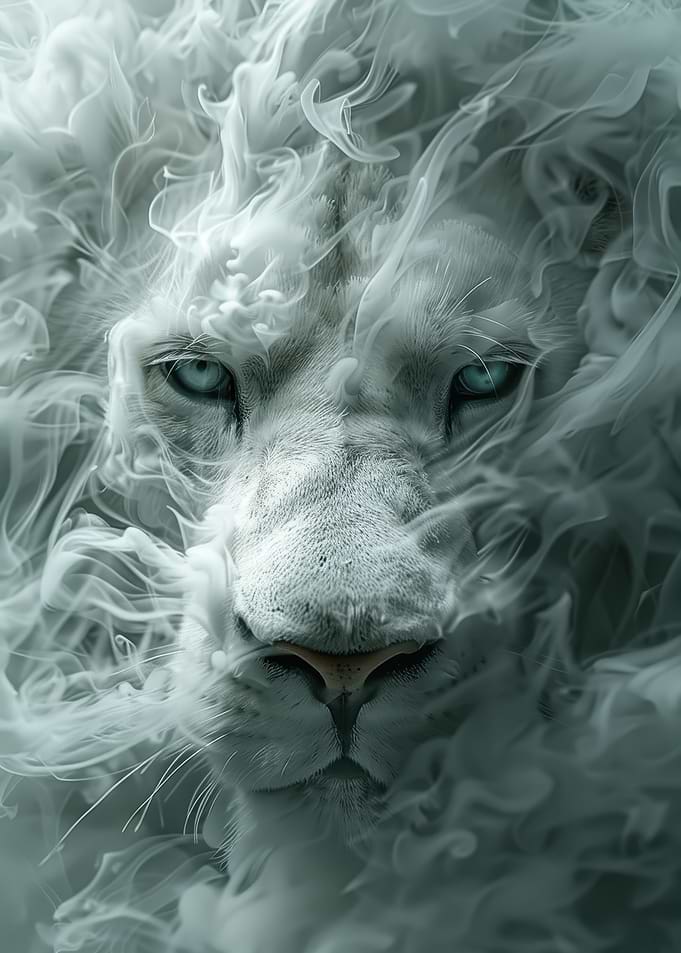 White Lion in Smoke