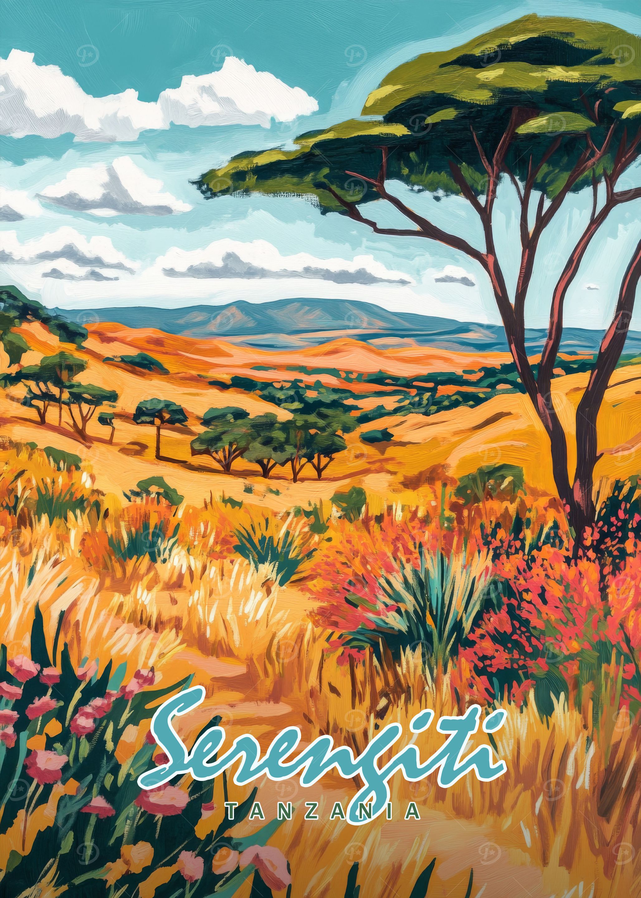 Serengeti Landscape Painting