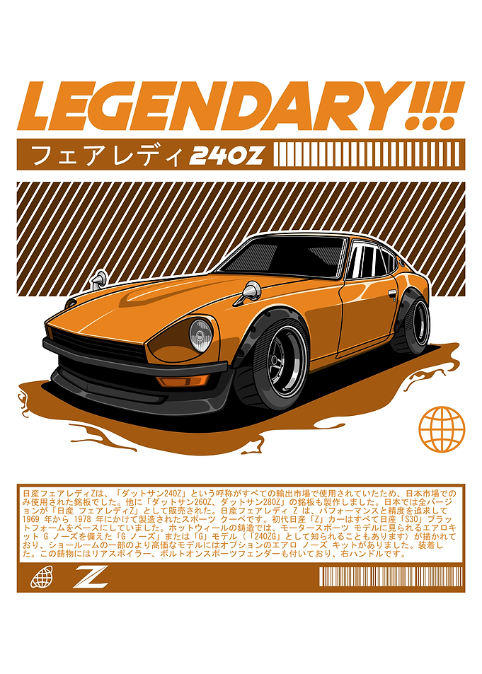 Nissan Datsun 240Z Fairlady Z Orange