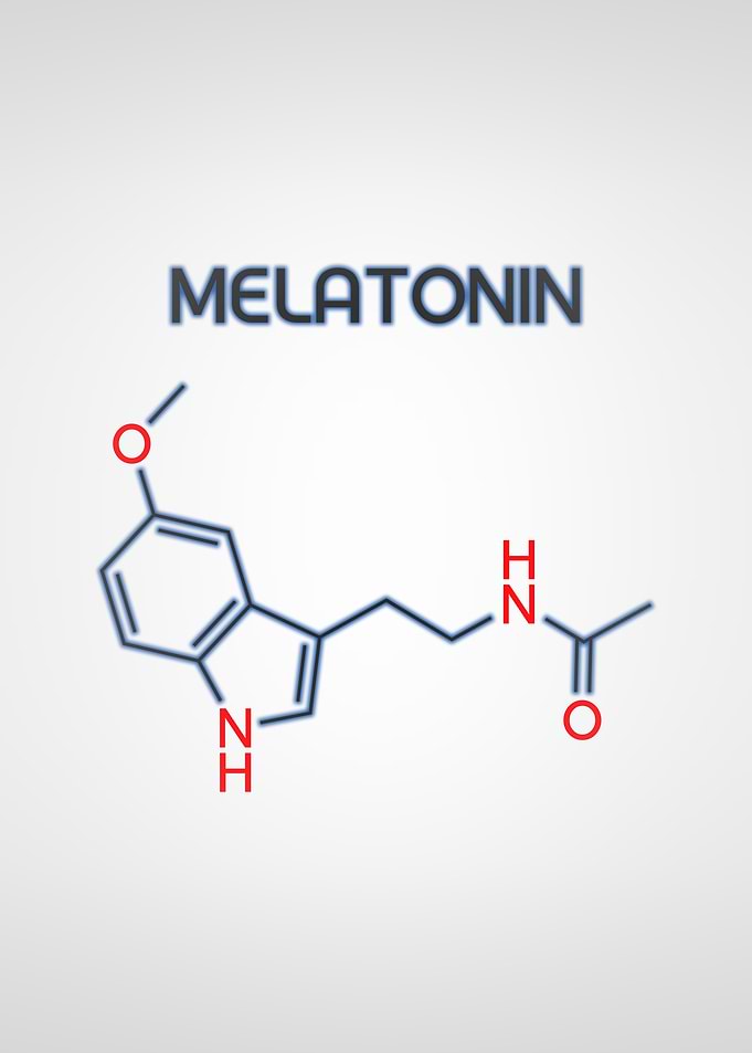 Melatonin Molecular Structure White