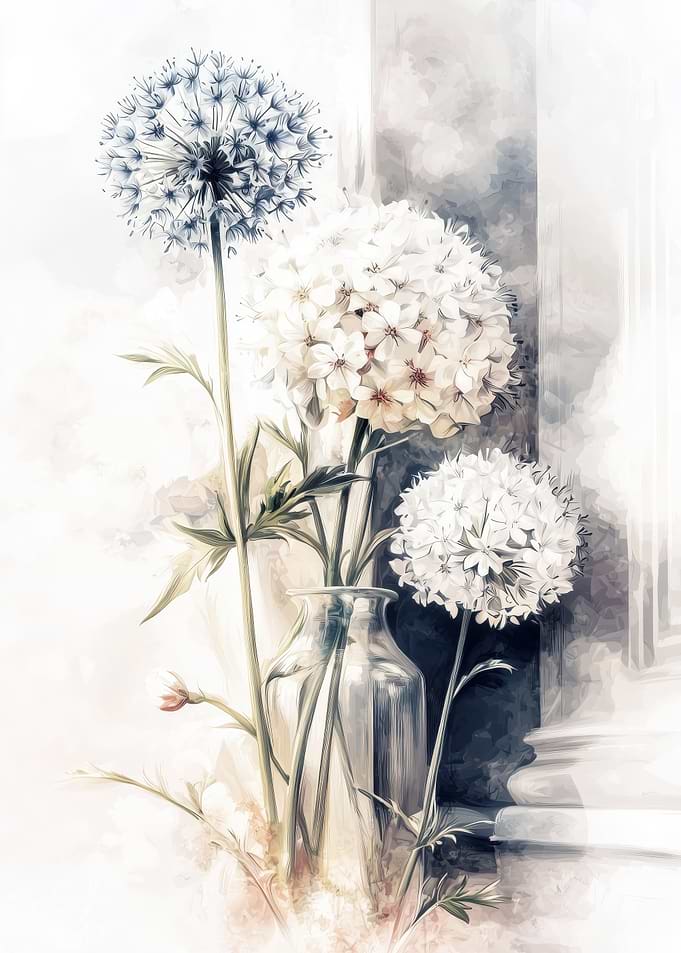 Flower Blue White Allium