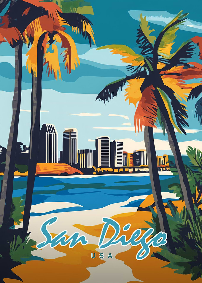 San Diego Cityscape Poster
