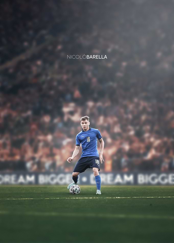 Nicolò Barella Soccer Action