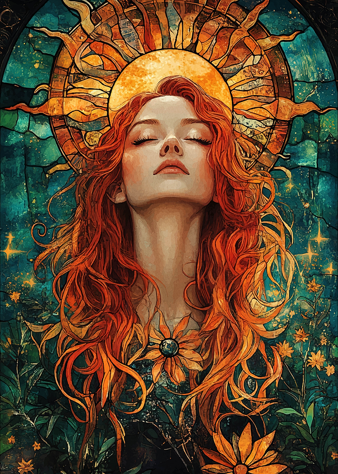 Sun Goddess with Flowers