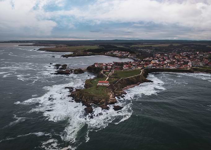 Coastal Town Aerial View
