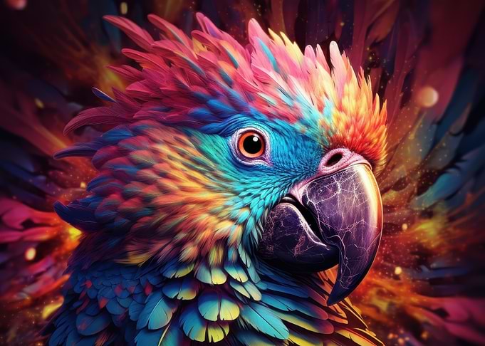Metaphysical Parrot Portrait