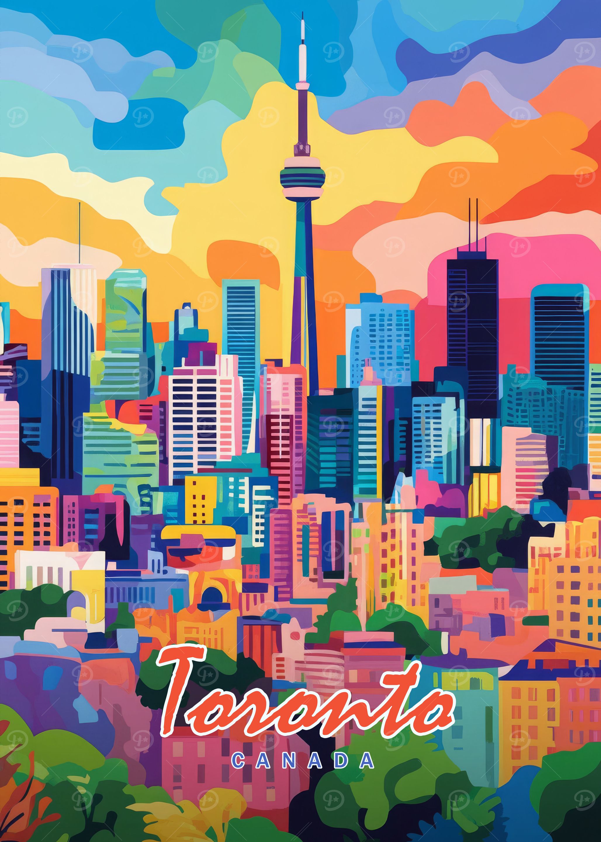 Toronto Skyline Art Print