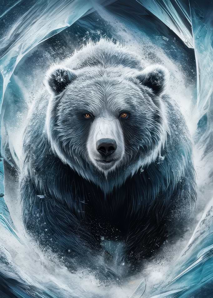 Grizzly Bear Breaking Ice