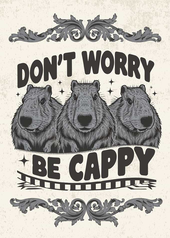 Vintage Style Capybara Animal Pun Poster