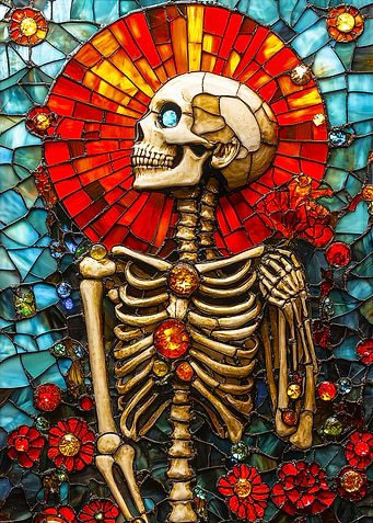 Stained Glass Skeleton