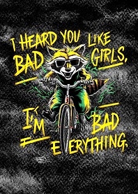 Raccoon on Bike Graphic