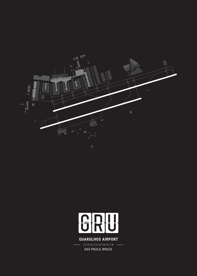 Guarulhos Airport Map Print