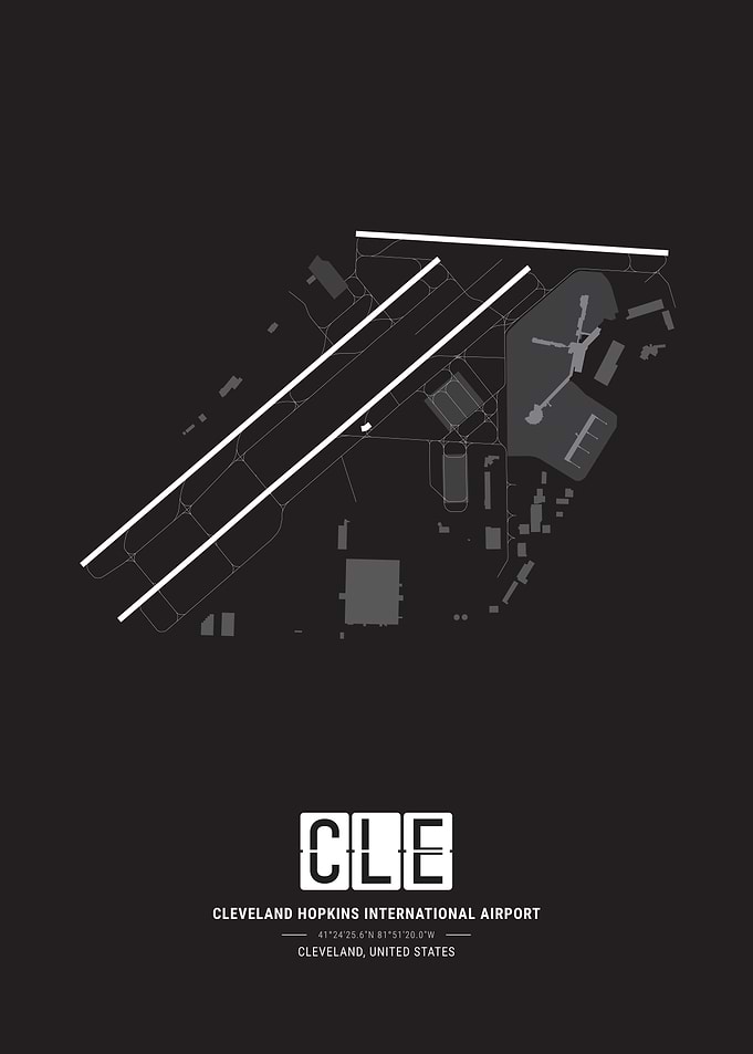 Cleveland Hopkins International Airport Map Print