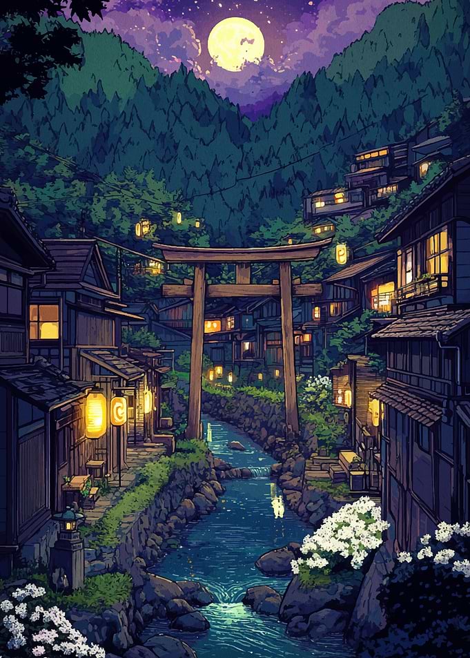 Japanese Village Night