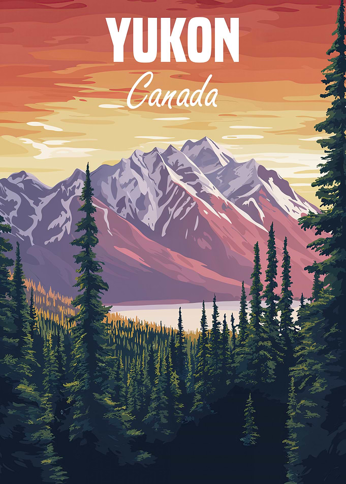 Yukon Canada Mountain Landscape Poster