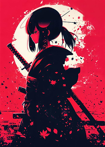 Kawaii Samurai Girl with Katana