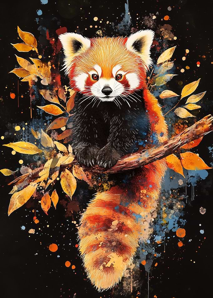 Red Panda Watercolor Art