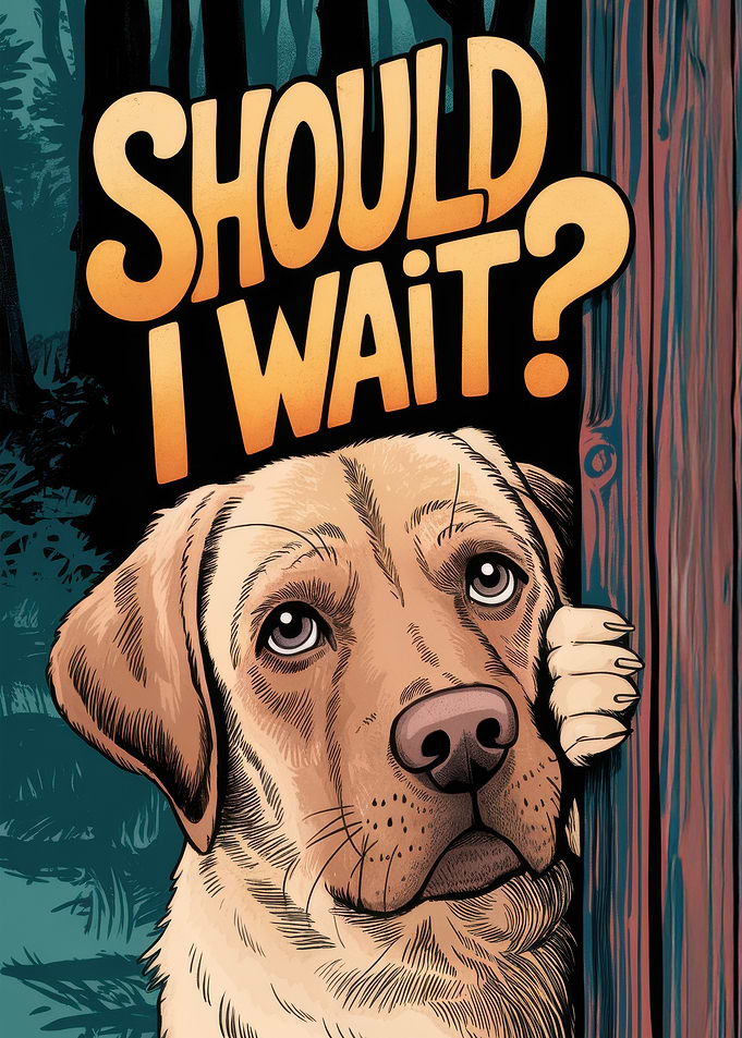 Peeking Labrador Dog Poster
