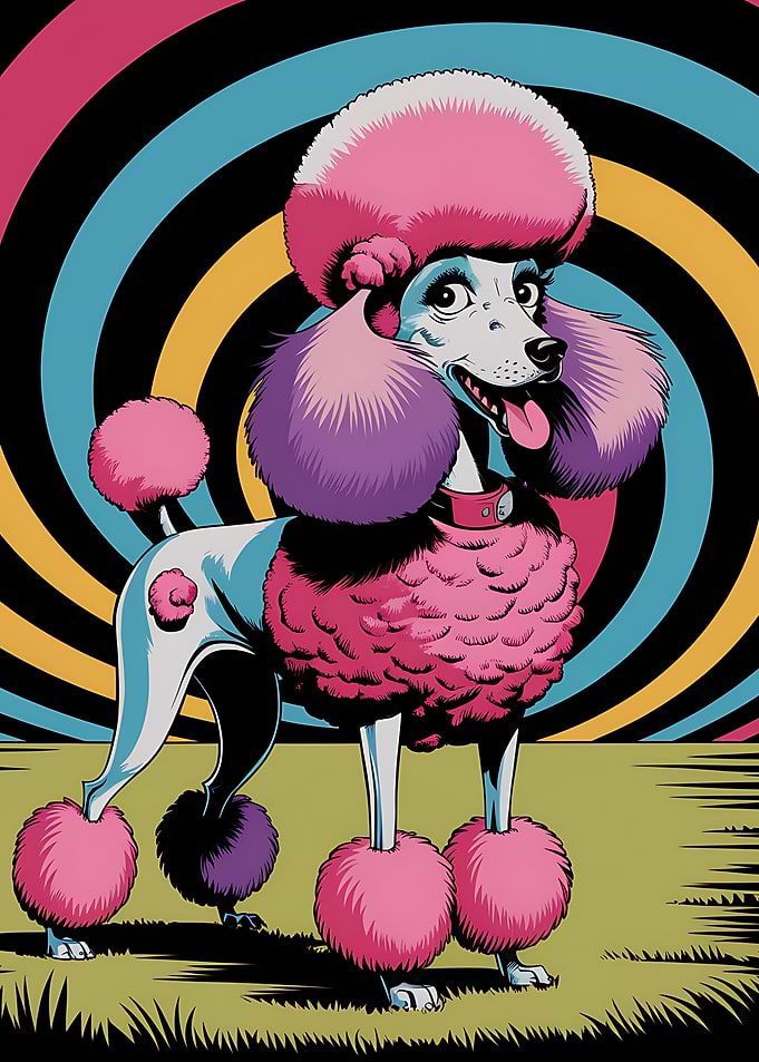 Psychedelic Poodle pop art
