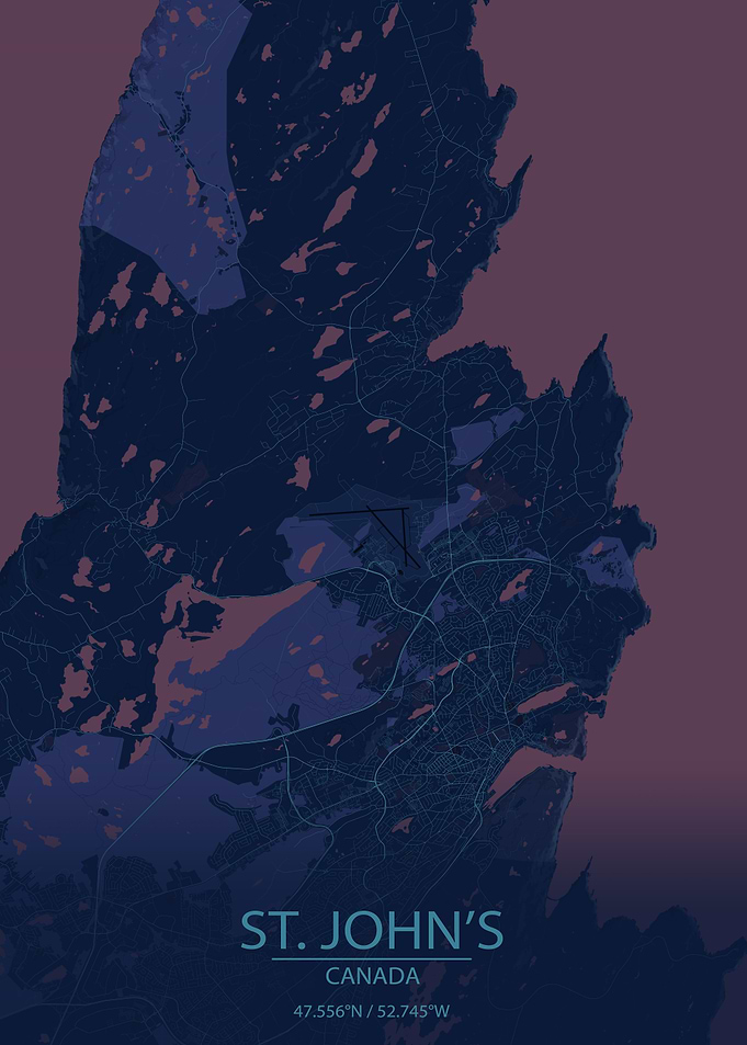 St. John's Newfoundland and Labrador Canada Map
