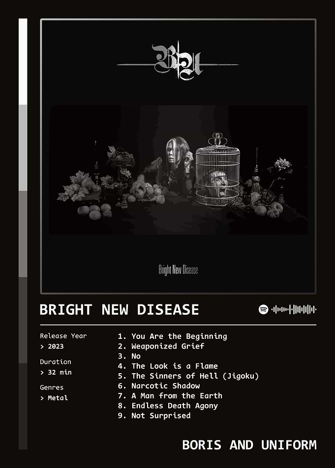 Bright New Disease (2023) Album by Boris and Uniform