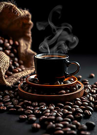 Coffee Cup and Beans
