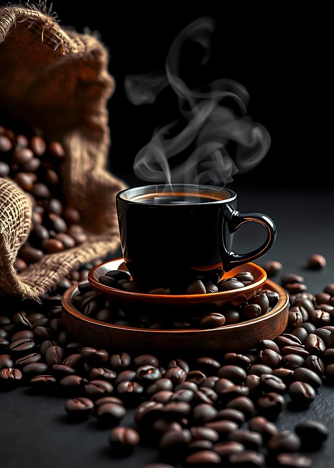 Coffee Cup and Beans