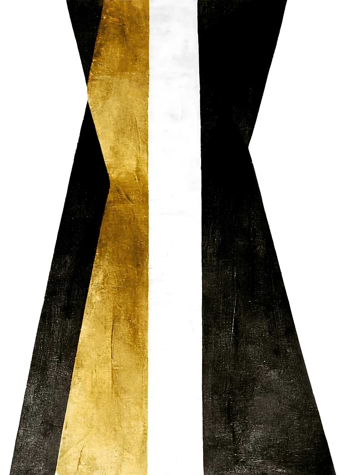 Abstract Gold, Black, White Wall Art