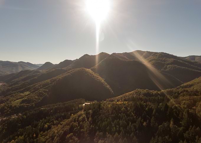 Sunlit Mountain Range