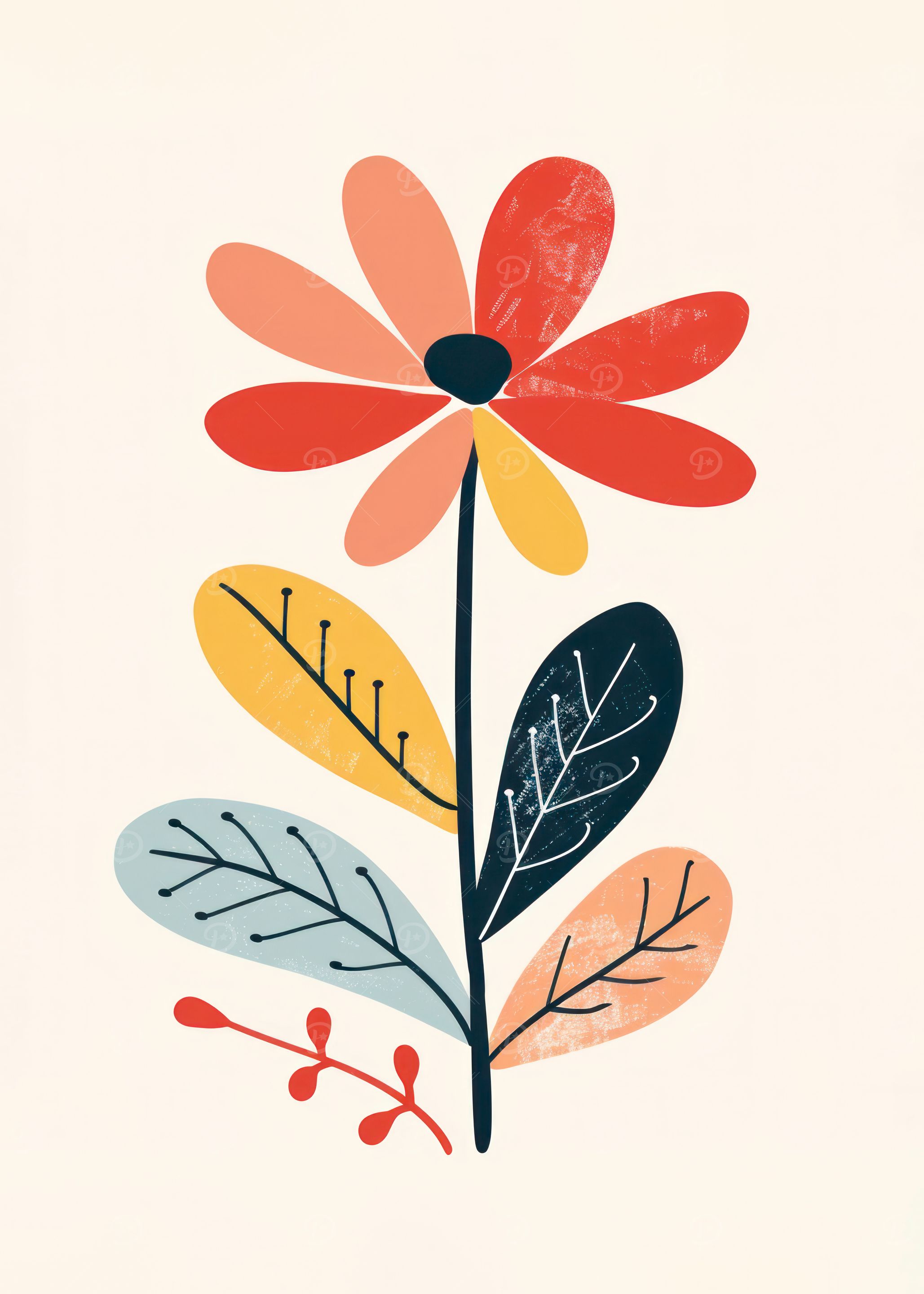 Abstract Flower Illustration