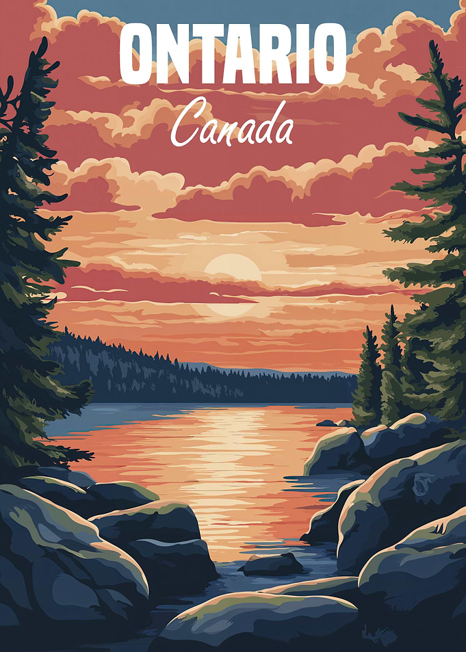 Ontario Sunset Landscape Poster