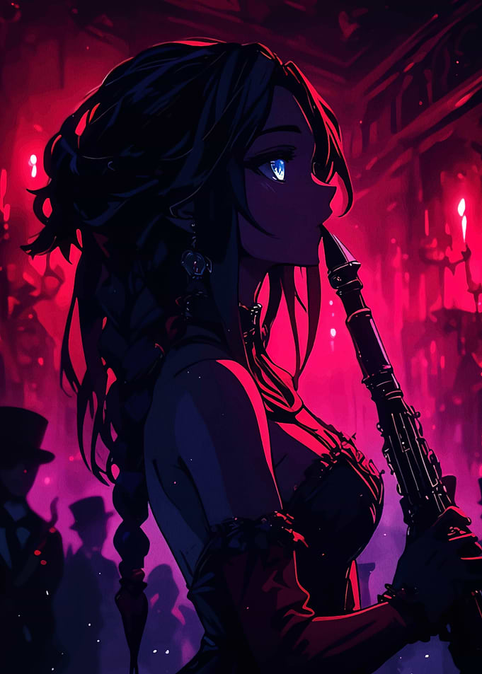 Anime Girl with Flute