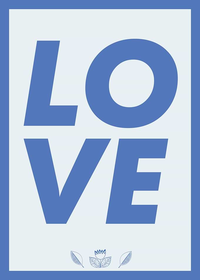 Blue Love Typography