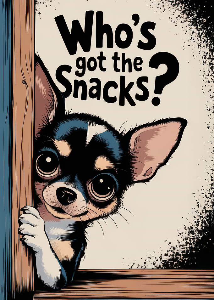 Peeking Chihuahua Illustration