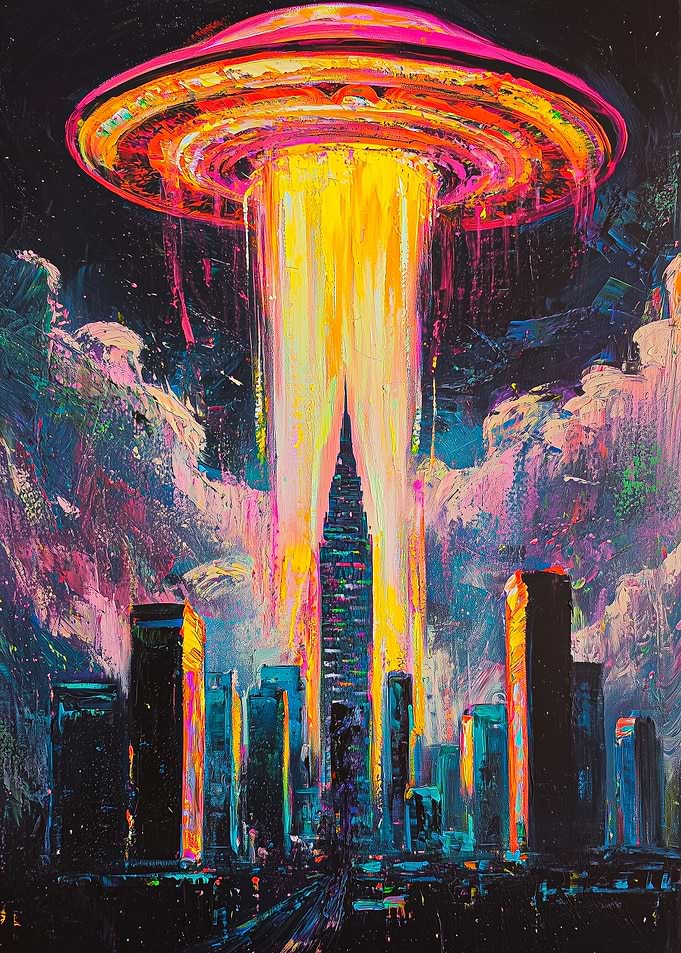 UFO Over Cityscape