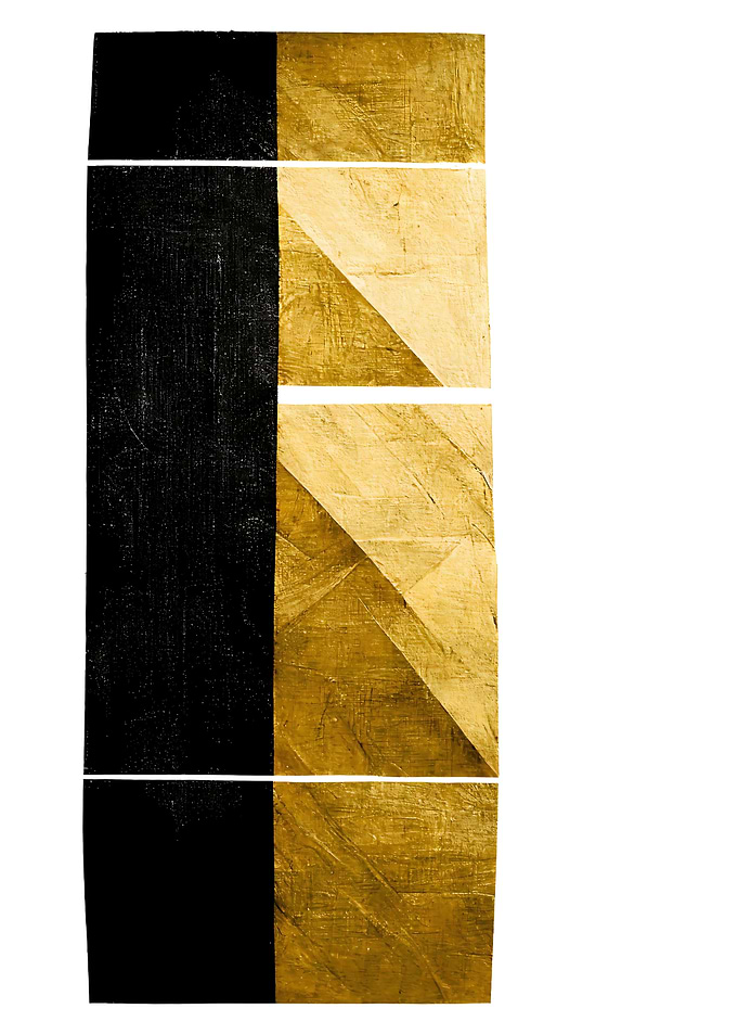 Abstract Gold and Black Rectangles