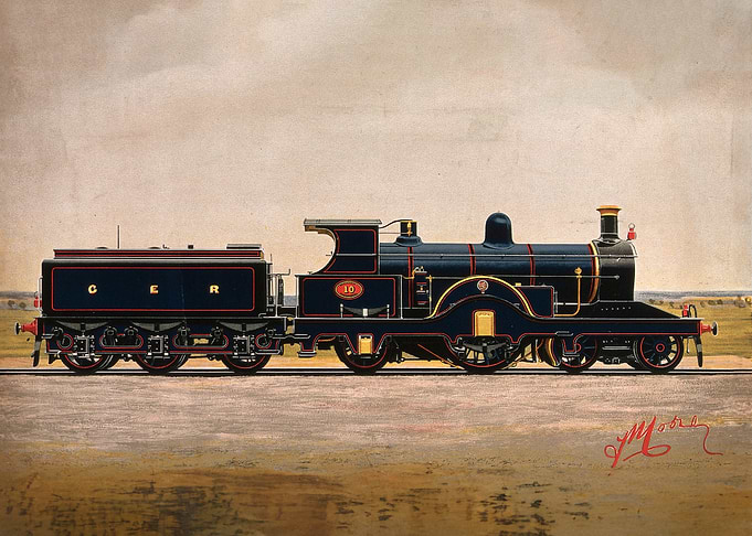Vintage Steam Locomotive Illustration