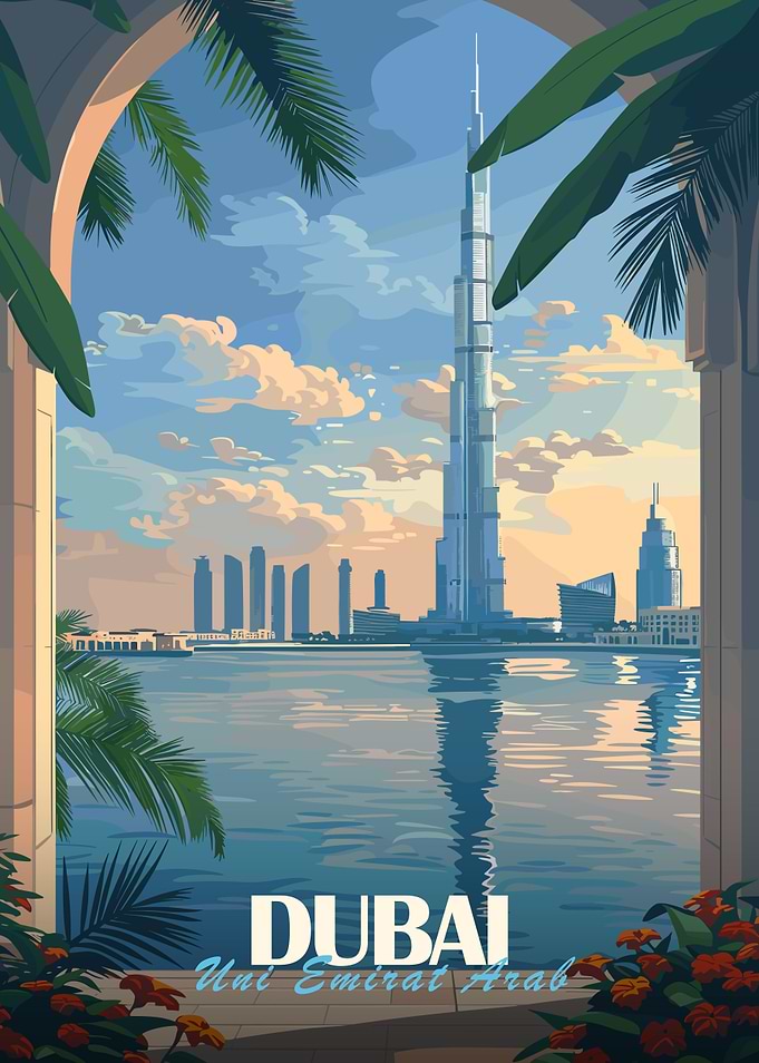 Dubai Skyline Poster