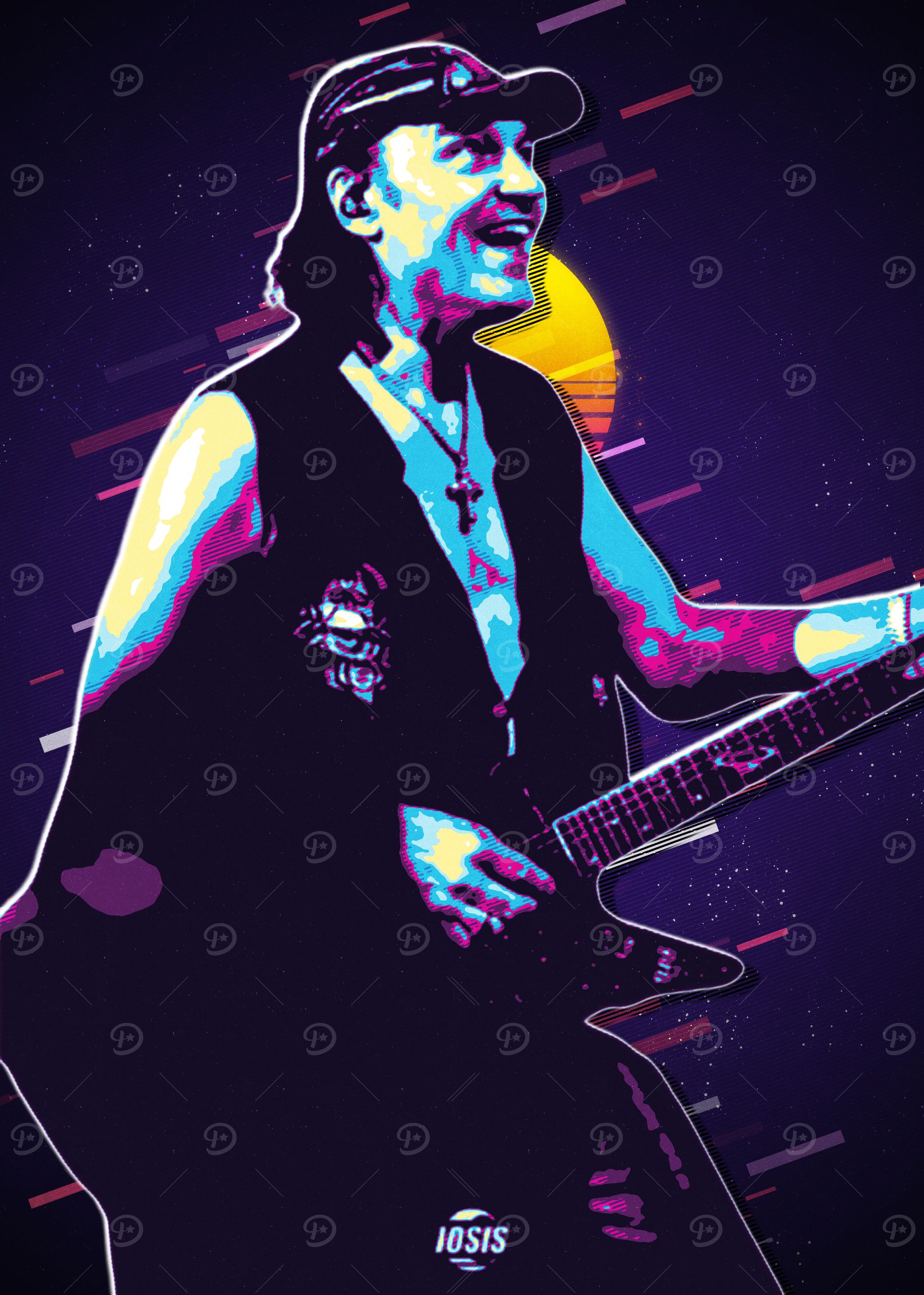 Scorvions Angus Young 80s Retro