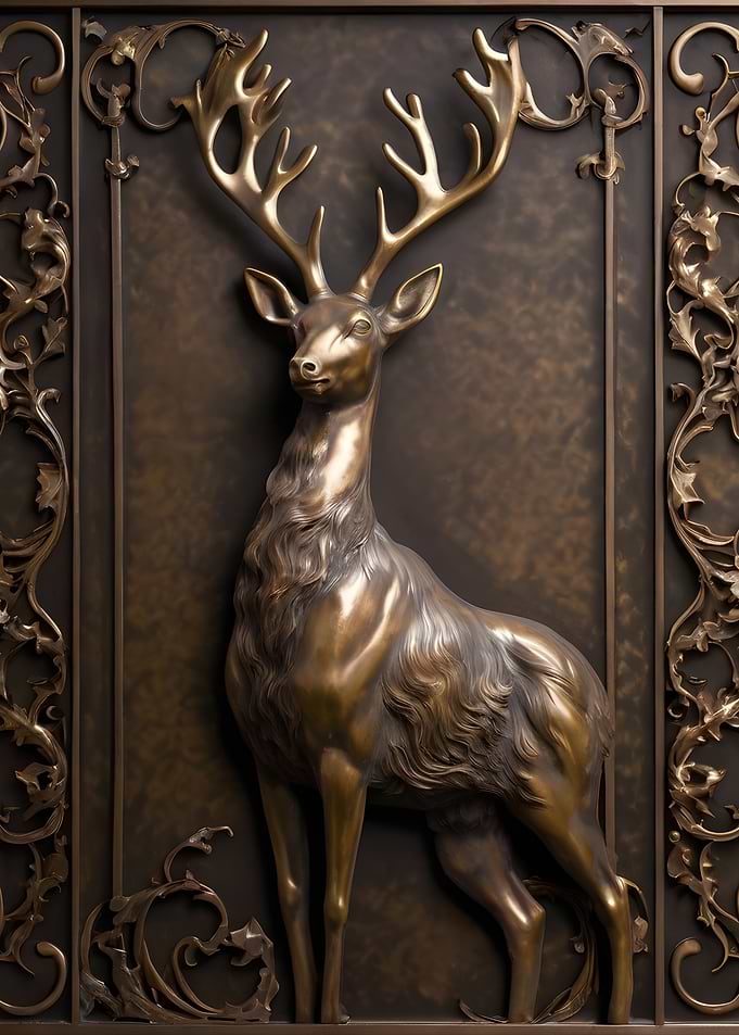 Bronze Deer Wall Sculpture