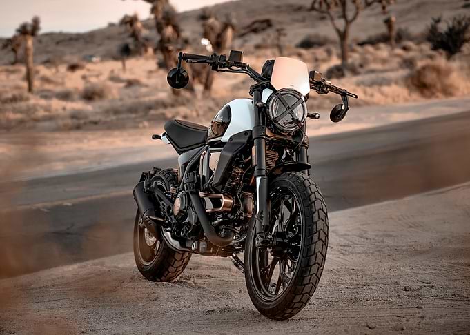 White Scrambler Motorcycle