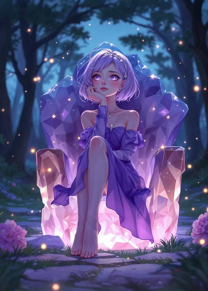 Anime Girl Crystal Throne