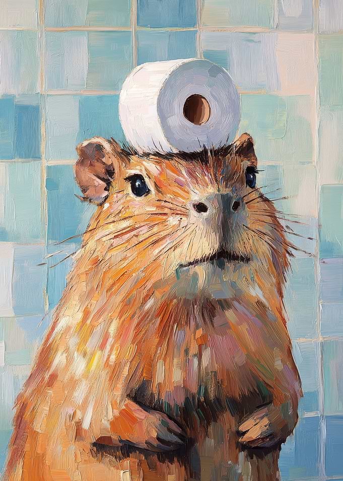 Capybara with Toilet Paper