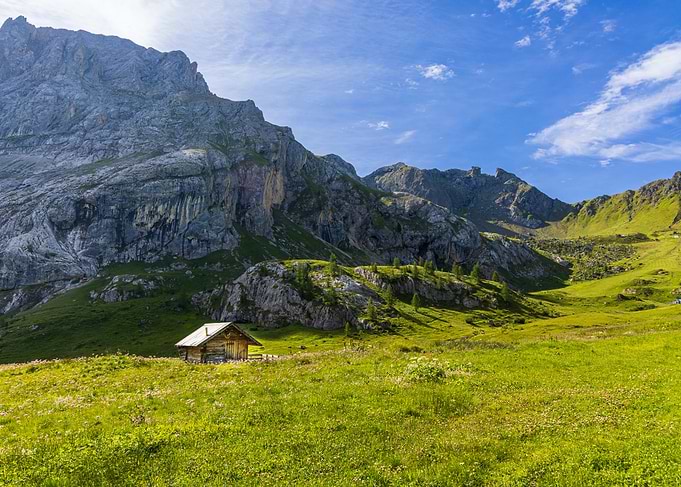 Mountain Cabin Landscape - Val di Fassa in Italy