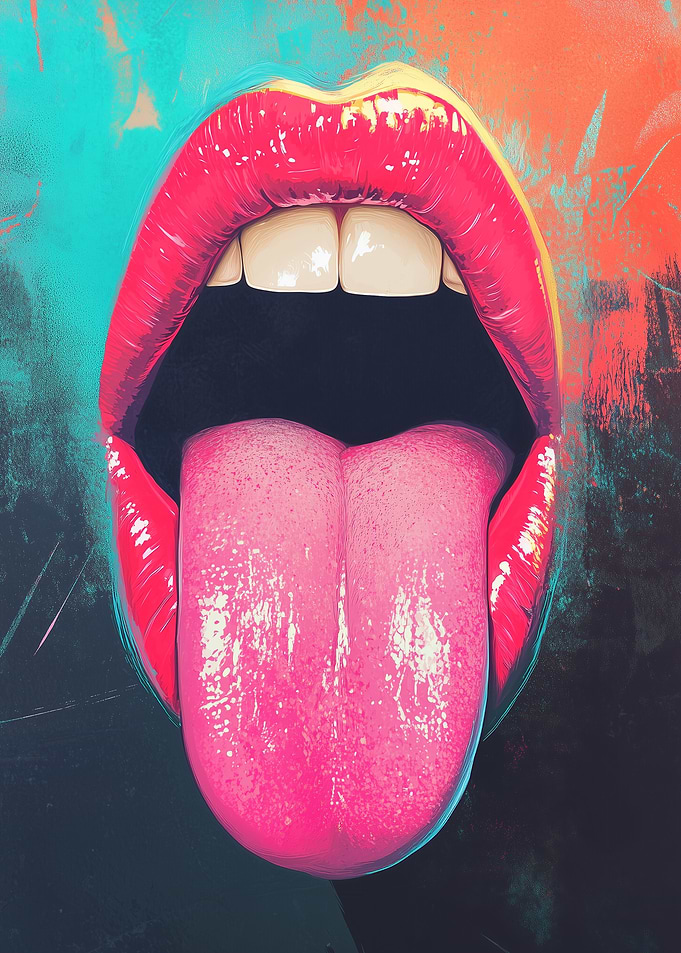 Glossy Lips and Tongue